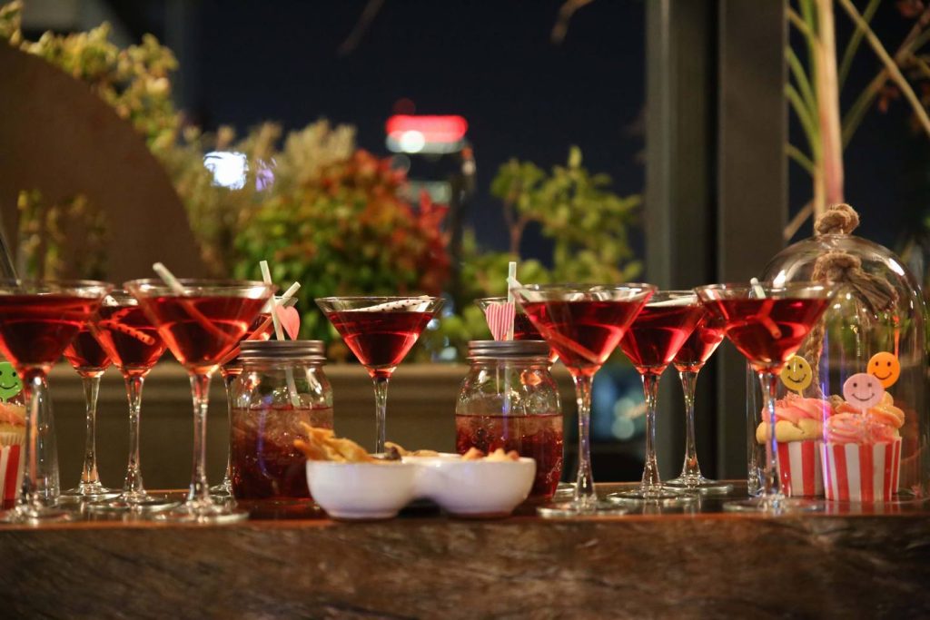 welcome drinks private function living room